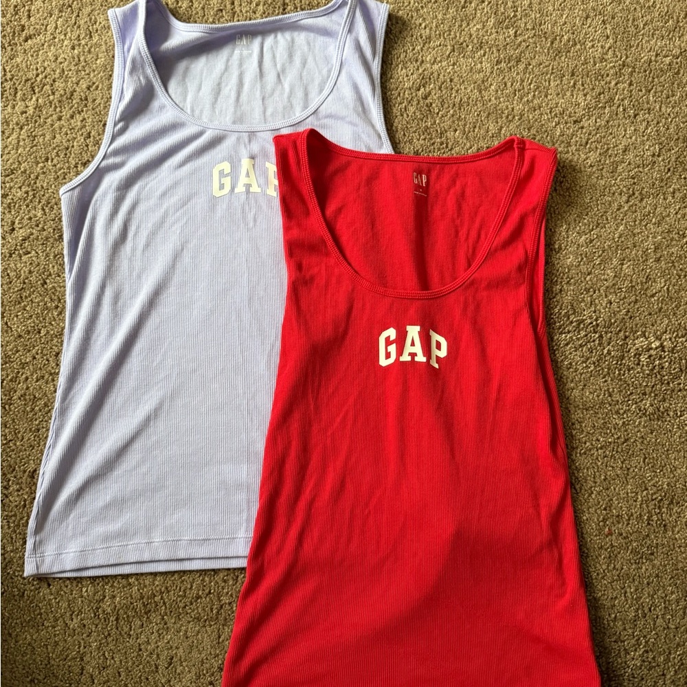 GAP Vibrant Red and Soft Lavender Tank Tops